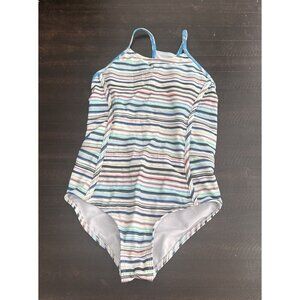 Girls Athleta One Piece Striped Swimsuit Size Youth Large 12